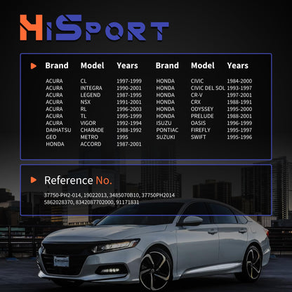 HiSport Engine Coolant Temperature Sensor - Compatible with Honda Accord CR-V Acura GEO Daihatsu Isuzu Pontiac Suzuki Temp Sensor Replace 37750-PH2-014