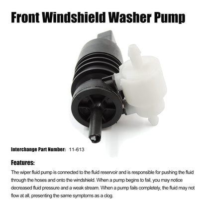 HiSport 11-613 Windshield Washer Pump - Wiper Washer Fluid Pump Compatible with Jeep Dodge Chrysler Volkswagen Audi BMW Chevrolet Ford 1998-2021