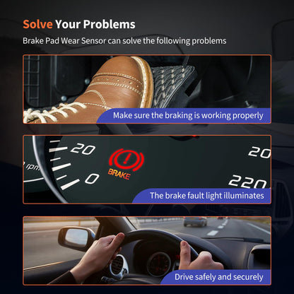 HiSport 2PC Rear Brake Pad Wear Sensor - Compatible with Audi A4 A4 allroad A4 Quattro A5 A5 Quattro A5 Sportback A8 Quattro Q7 Q8 RS Q8 RS5 RS5 Sportback RS6 Avant RS7 S4 S5 - Replace 8W0615121E