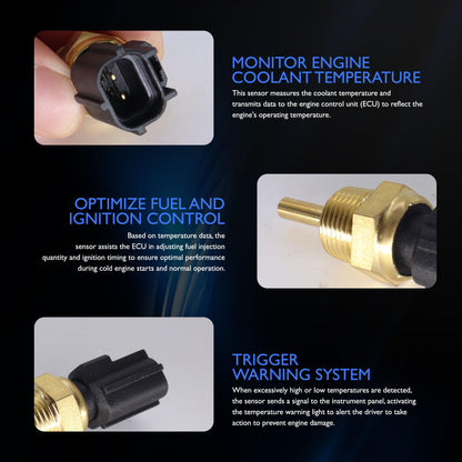 HiSport Engine Coolant Temperature Sensor - Compatible with Mitsubishi Dodge Chrysler Replaces 3922035710 TS337 MD182467 MD177572