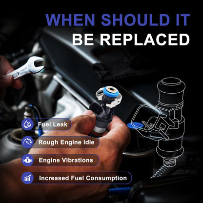 HiSport Fuel Injectors 8PCS Compatible with Chevrolet & GMC Trucks 1999-2000 4.8 & 5.3L V8 Engines 4 Holes Replace 17113582