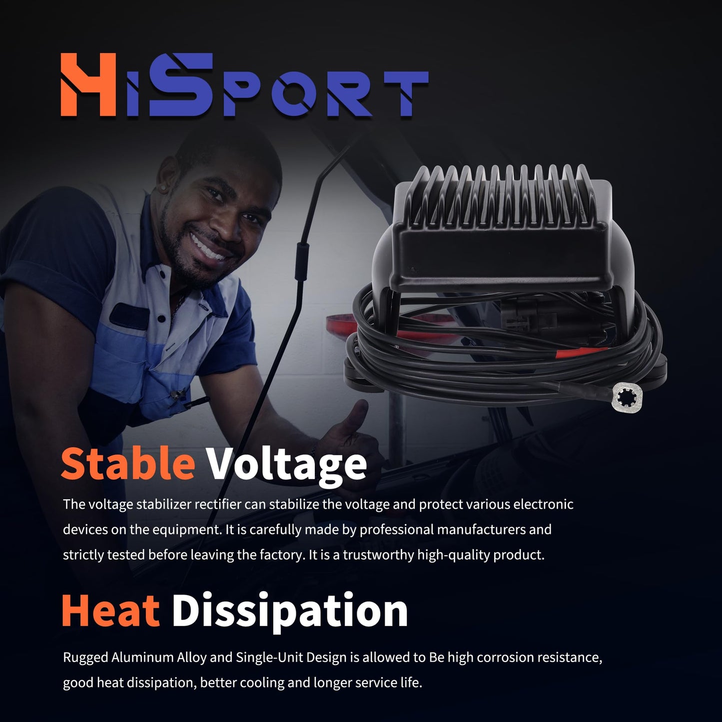 HiSport 7450502 Voltage Regulator Rectifier - Compatible with Harley Davidson Electra Glide Road Glide Road King 2002-2003 - Replace 74505-02