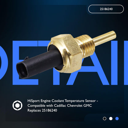 HiSport Engine Coolant Temperature Sensor - Compatible with Cadillac CT5 CT6 Escalade Chevrolet Camaro Corvettle Cruze GMC Sierra 1500 2500 3500 Terrain Replaces 25186240