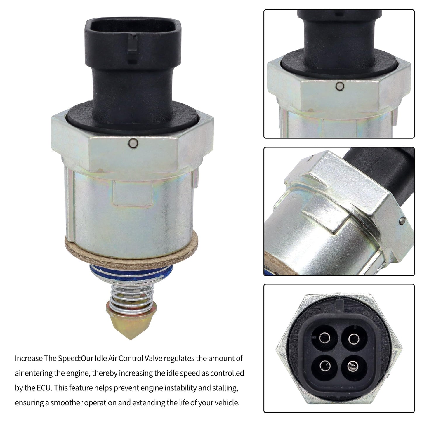 HiSport Fuel Injection Idle Air Control Valve - Compatible with Buick Cadillac Chevrolet GMC Isuzu Land Rover Oldsmobile Toronado Pontiac Bonneville Fiero Firebird Replaces 17079256 17111289 17089062