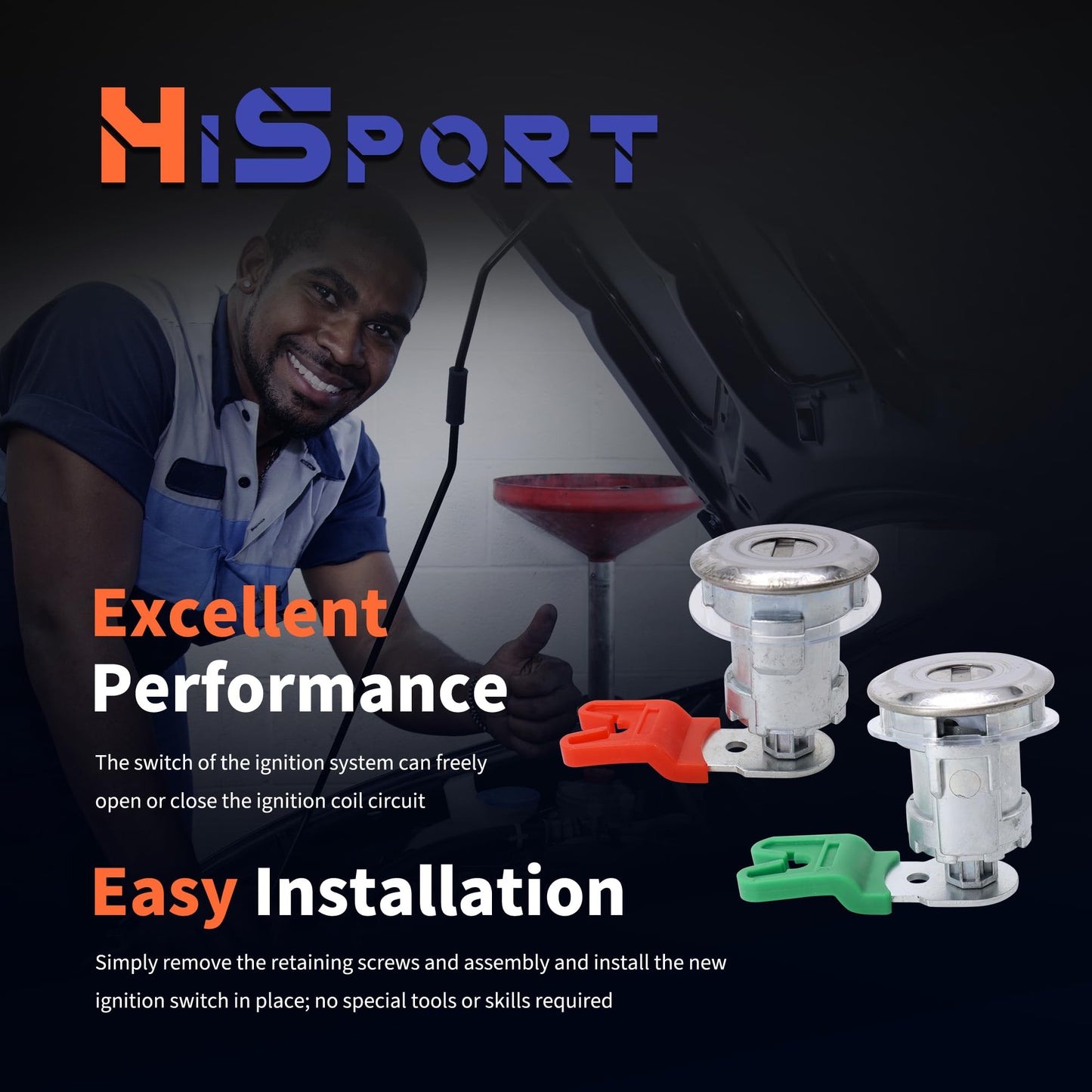 HiSport Door Locks Cylinder Lock Set 4 Keyed DL5886 703369 597638 Compatible with Ford Econoline Van/E-150/E-250/ E-350 1997-2018, Front, Side, Rear Door Lock Kit