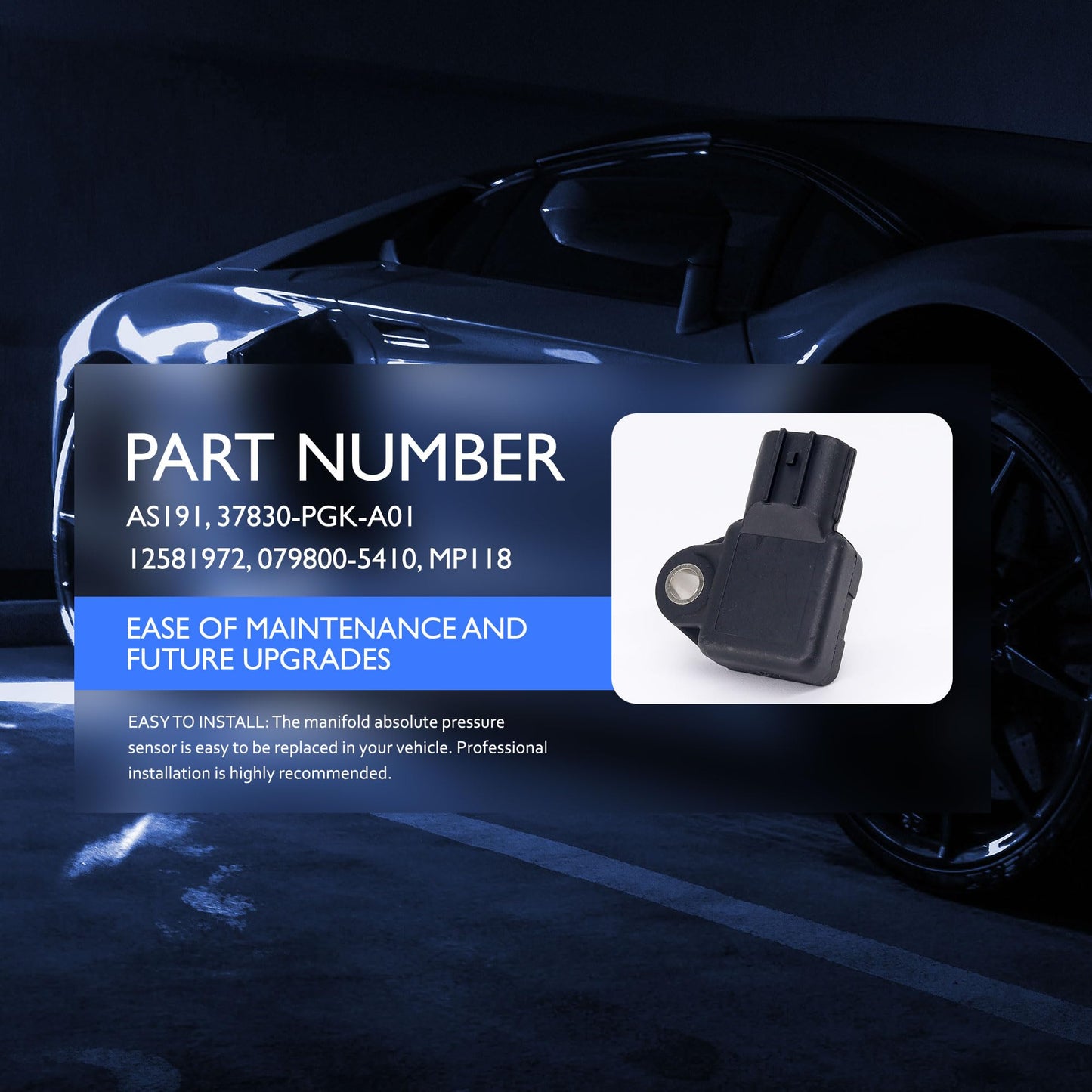 HiSport MAP Manifold Absolute Pressure Sensor - Compatible with Acura Honda Saturn Replaces 37830-PGK-A01 079800-5410 12581972