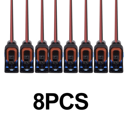 HiSport LS Truck Fuel Injector Connector Pigtail Wire Compatible with Chevrolet GMC 1500 2500 3500 Mini Multec 2 (8 pack) Replace 17113553 17113698 WPINJ31X8