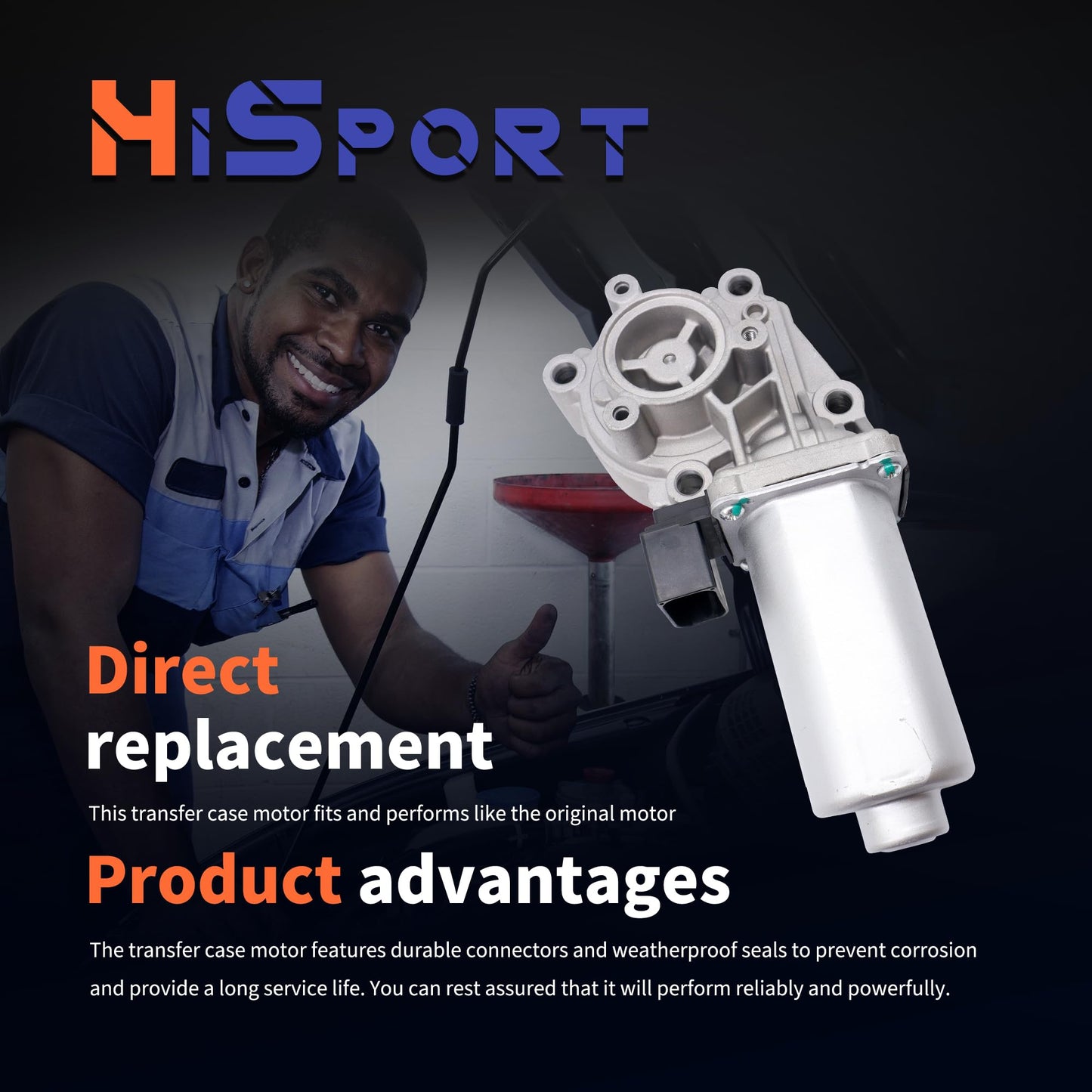 HiSport 600-932 Transfer Case Motor - Compatible with BMW X3 2004-2012 X5 2003-2010 X6 2008-2010 - Replace 27107568267