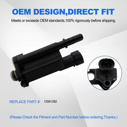 HiSport 12581282 Vapor Canister Purge Valve Solenoid - Compatible with Buick Cadillac Chevy GMC HUMMER PONTIAC SATURN 2004-2009 - Repalces 12573220 12576688 12581283 12582627 12592015