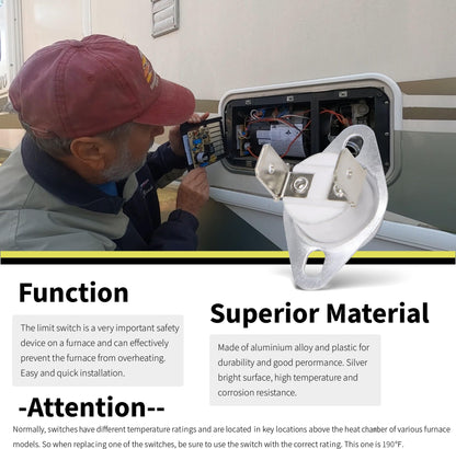 HiSport 31091 RV Furnace Limit Switch 190¨H 2PCS - Compatible with Atwood Hydro Flame Dometic RV Furnace Heater