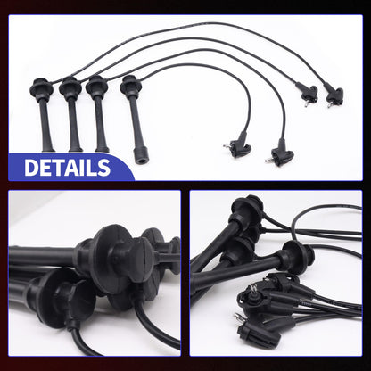 HiSport Spark Plug Wire Set - 671-4146 Replacement for Toyota Camry 1997-2001 2.2L, Solara 2.2L 1999-2001,RAV4 1998-2000 2.0L L4 Replace UF180