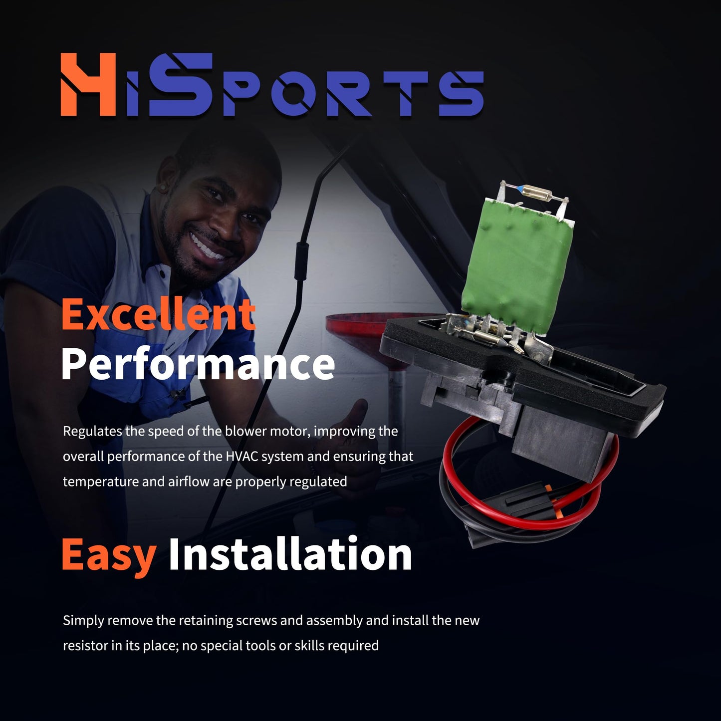 HiSport HVAC Fan Blower Motor Resistor 89019101 973-000 Compatible with Buick Century Rega & Chevy Corvette Impala Monte Venture & Olds Intrigue Silhouette & Pontiac Grand Prix Montana Trans Sport