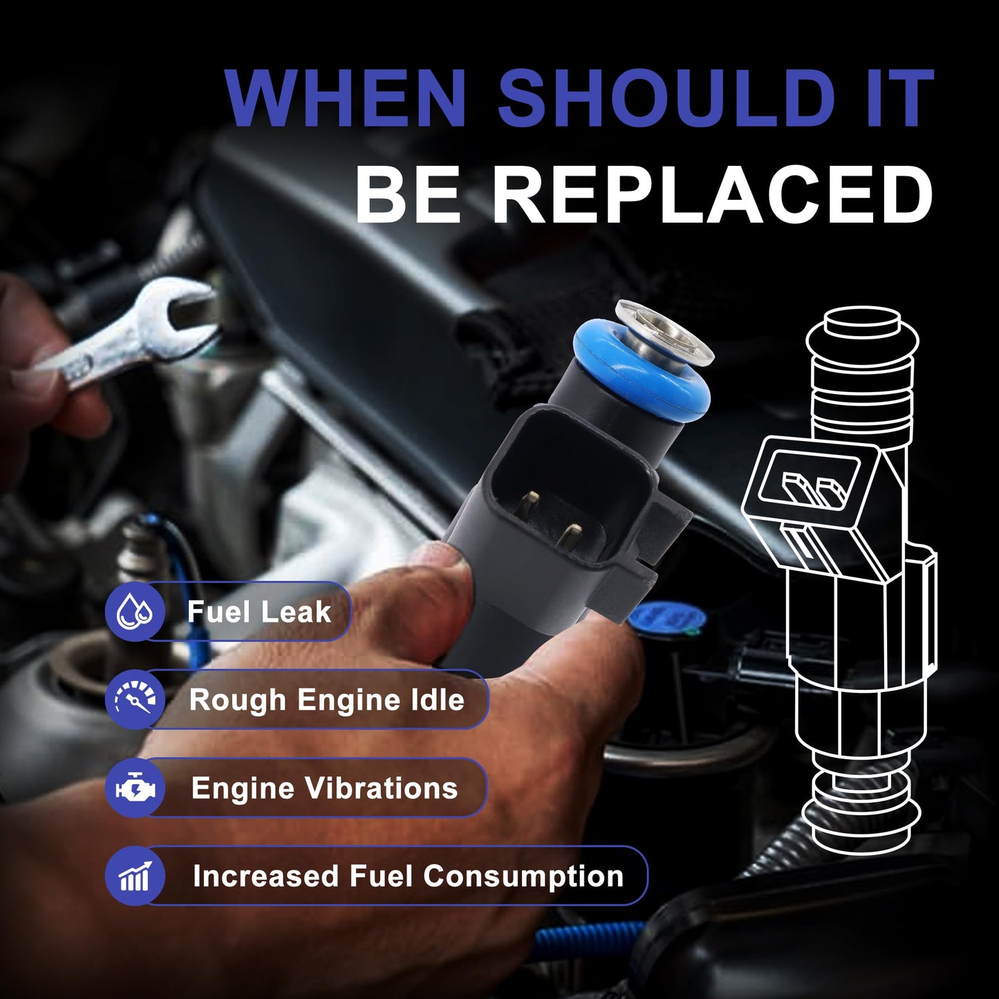 HiSport Fuel Injectors 12592648 Replacement For Chevy Malibu Impala 2006-2010, Uplander 2006-2009,Compatible with Buick Terraza 2006-2007,Pontiac Montana G6 2006-2009 3.5L 3.9L 6 PCS