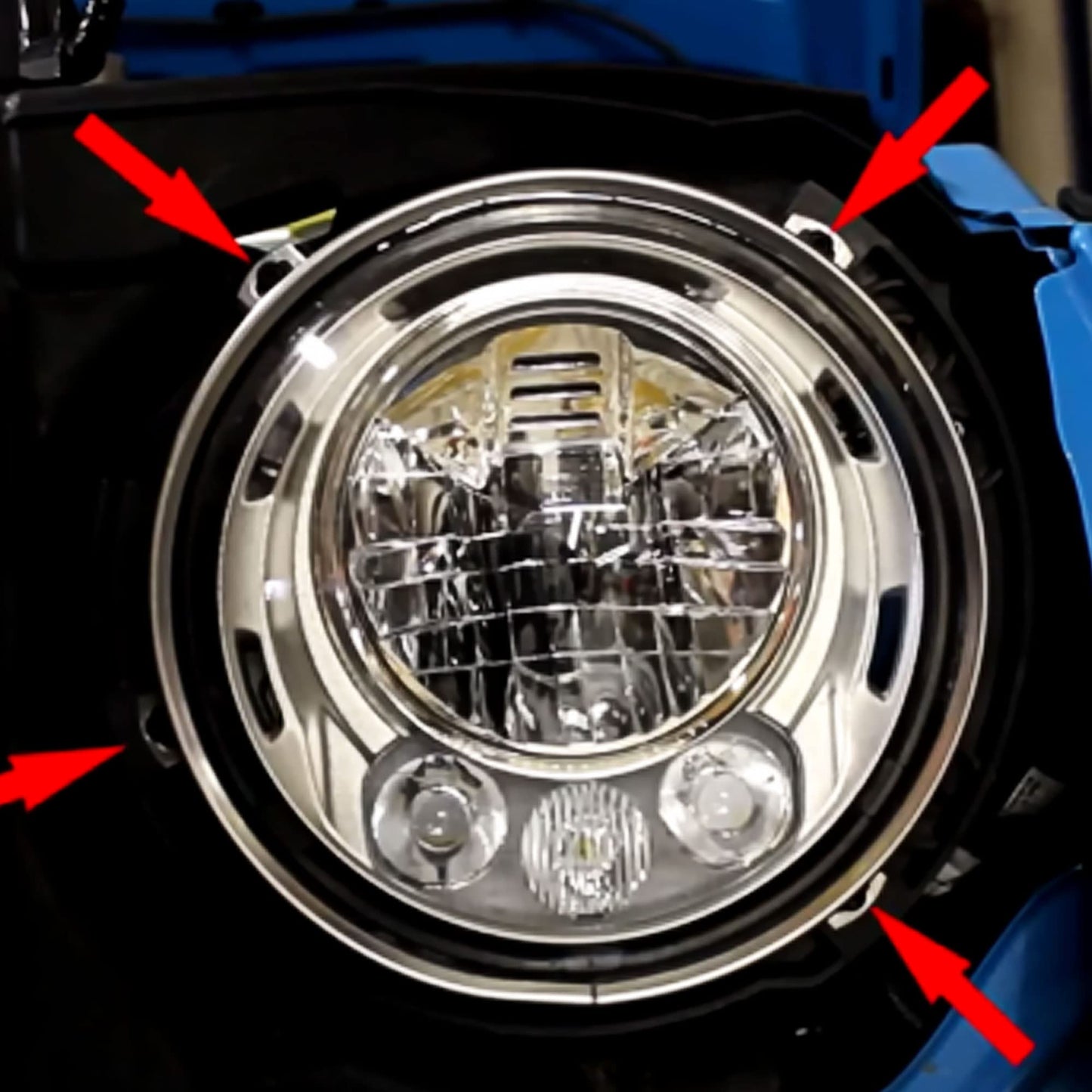 HiSport 7" Round Headlight Mounting Bracket Ring - Premium Matte Black Headlight Retainer Ring Compatible with Jeep Wrangler TJ 1997-2006 (2-Pack)