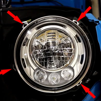 HiSport 7" Round Headlight Mounting Bracket Ring - Premium Matte Black Headlight Retainer Ring Compatible with Jeep Wrangler TJ 1997-2006 (2-Pack)