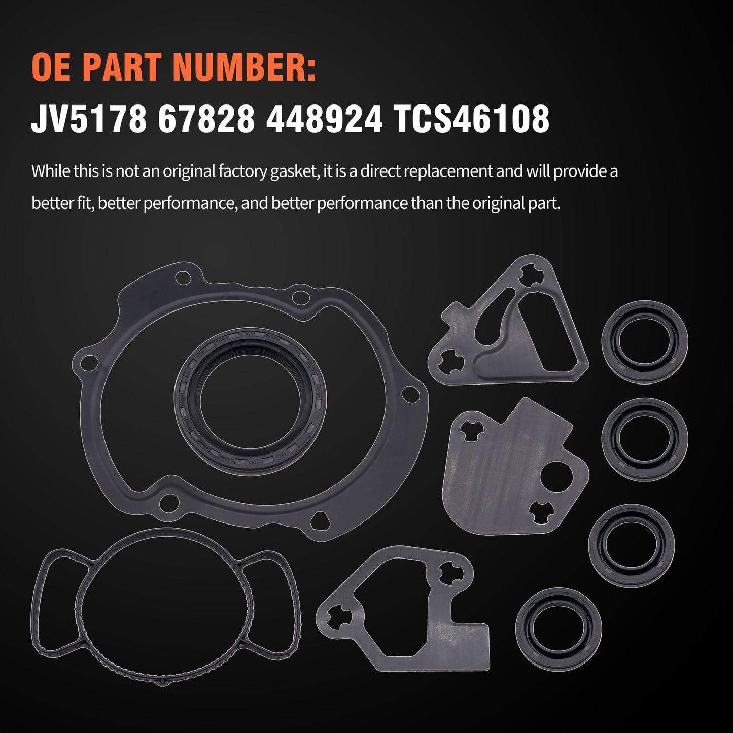 HiSport Timing Cover Gasket Set - Compatible with Buick Cadillac Chevy GMC Pontiac Saab Saturn Suzuki ATS CTS SRX STS XTS XL-7 9-4X G6 G8 Acadia Terrain 2.8L 3.0L 3.6L 2004-2016 - Replace TCS46108