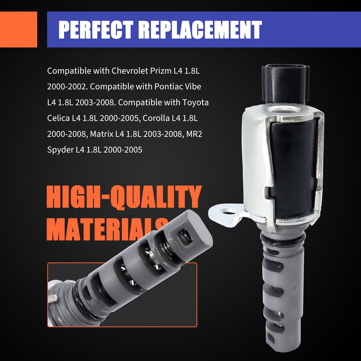 HiSport Engine Variable Valve Timing VVT Solenoid 15330-22030 917-019 Compatible with Chevrolet Prizm & Pontiac Vibe & Toyota Celica Corolla Matrix MR2 Spyde