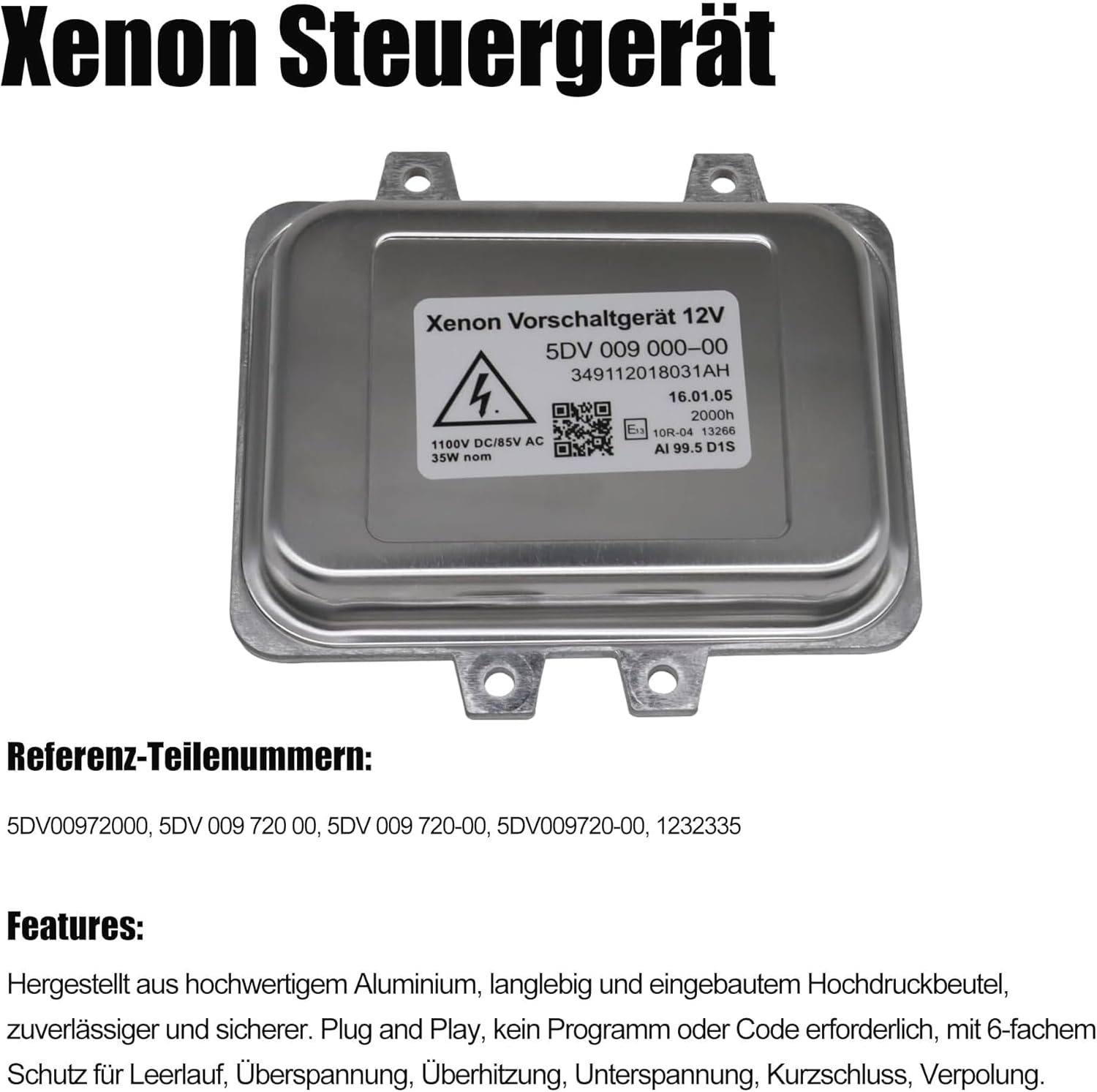 HISports Xenon Steuergerät 5DV00972000 - Vorschaltgerät Steuergerät Vorschaltgerät für Opel Astra J Insignia 5dv 009 720-00 5DV00972000 AD-Version