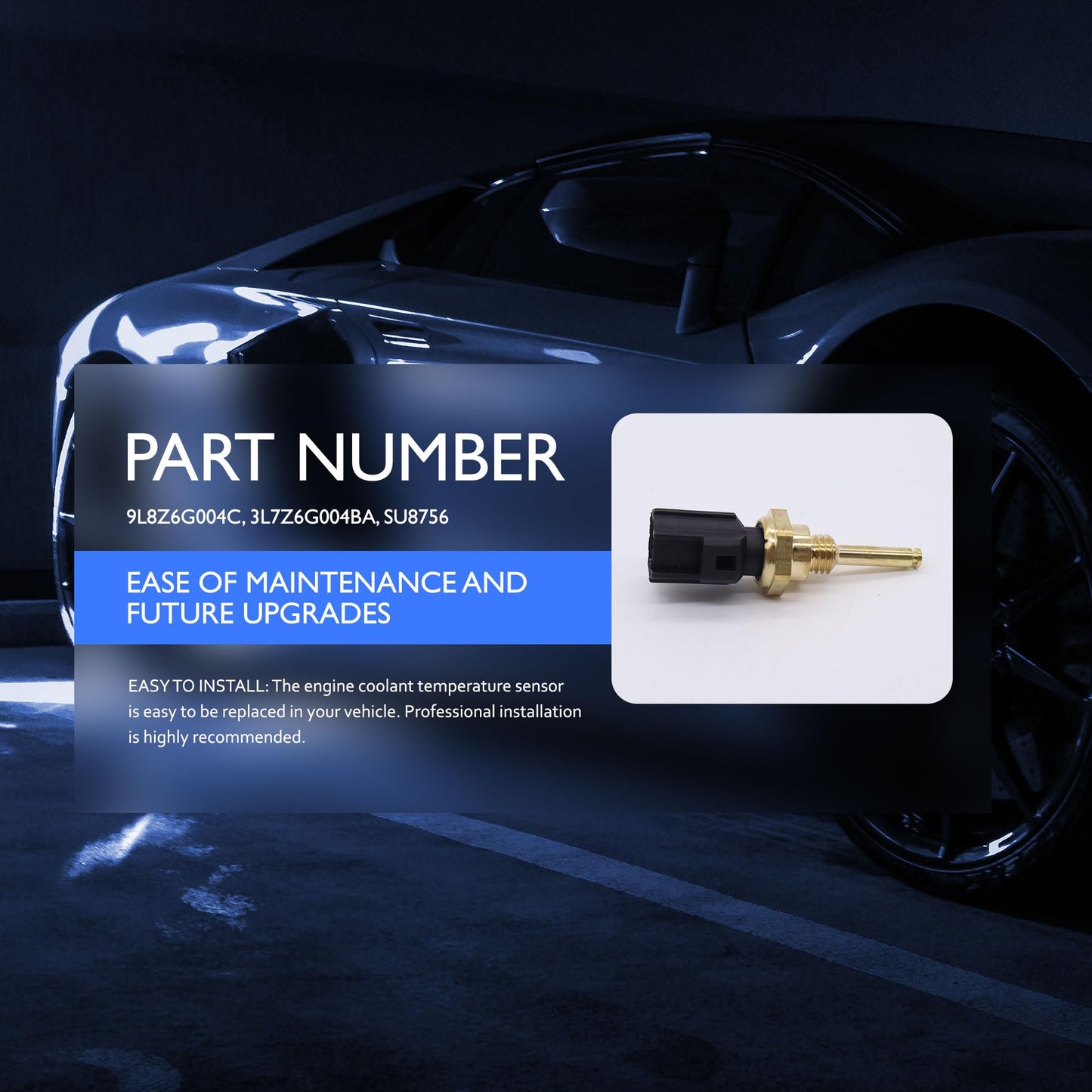 HiSport Engine Coolant Temperature Sensor - Compatible with Ford Edge Escape Expendition F-150 Lincoln Mark LT MKX MKZ Navigator Mercury Mountaineer Replaces 9L8Z6G004C 3L7Z6G004BA SU8756