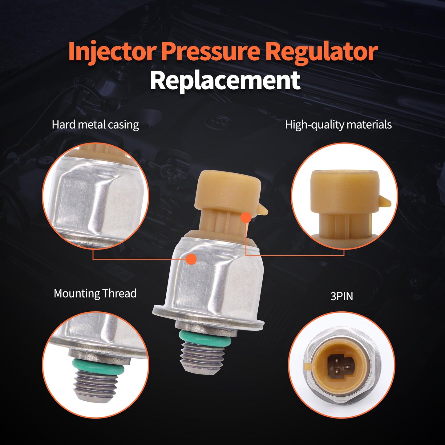 HiSport Injection Control Pressure Sensor 6.0L - Compatible with Ford E-350 E-450 Super Duty 2004-2010 F-250 F-350 F-450 Super Duty F-550 2003-2007 E-350 Club Wagon 2004-2005 - Replace 1845428C92