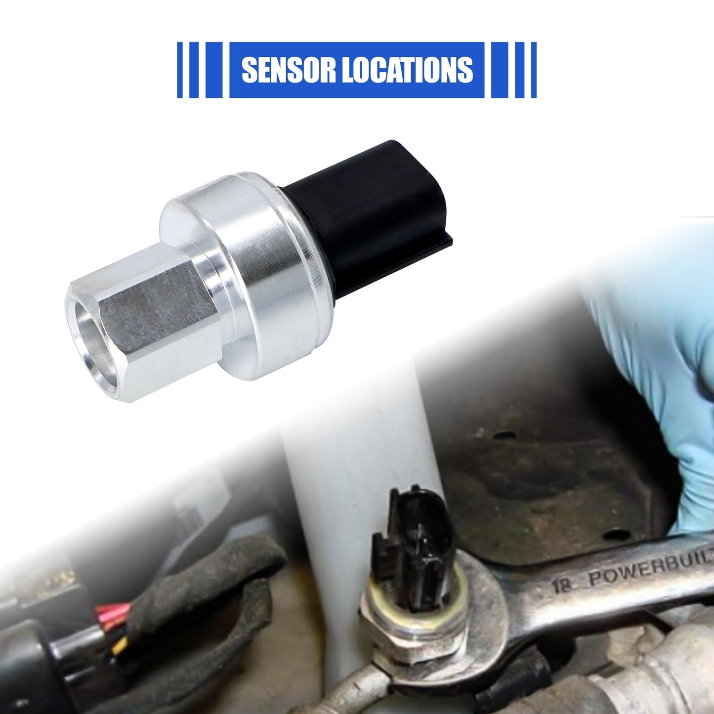 HiSport SW-10101C A/C Air Conditioner Pressure Sensor Switch Compatible with Lincoln MKT MKX MKC Aviator Continental Mark LT, Ford Edge Escape Mustang F-650 Fiesta Bronco Explorer Fusion Maverick