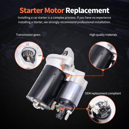 HiSport 12417521116 Starter Motor - Compatible with BMW 1 Series M 128i 135i 323i 325i 325xi 328i 328xi 330Ci 330i 330xi 335d 335i 335is 335xi 525i 525xi 2006-2016 2.0L 2.5L 3.0L 12V 1.1kW 9T CW