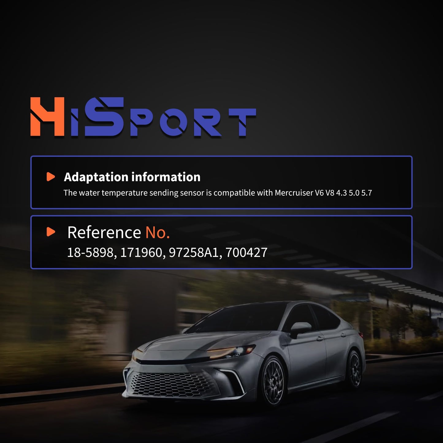 HiSport 1/2'' - 14 NPT Water Temperature Sending Sensor - Compatible with Mercruiser V6 V8 4.3 5.0 5.7 7.4 8.2 350 Replaces 18-5898 171960