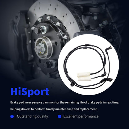 HiSport Front and Rear Disc Brake Pad Wear Sensor Kit - Compatible with BMW 525i, 525xi, 528i, 528xi, 530i, 530xi, 535i, 535xi, 545i, 550i, 645Ci, 650i, M5, M6 Replace 34356789492 34356789493-2 pcs