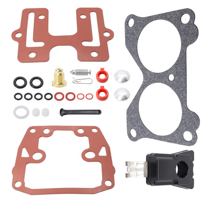 HiSport 0439076 Carburetor Carb Rebuild Kits with Float Compatible With Johnson Evinrude Outboard Engine Carb Repair Parts V4 V6 65-235 HP Sierra 18-7046 390055 392550 398526 434888 435443 439076