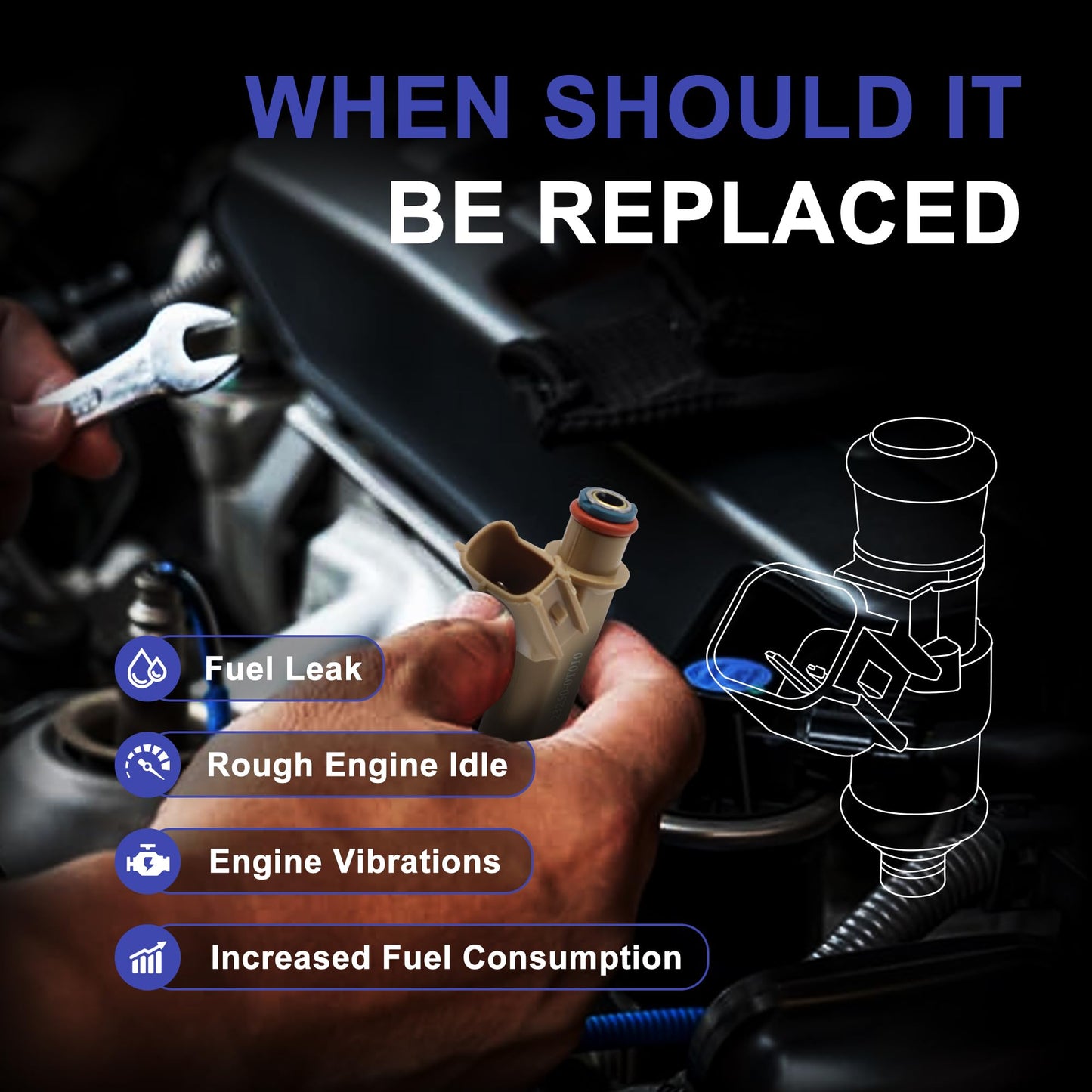 HiSport Fuel Injectors - Compatible with Scion Toyota Replaces FJ1068 23250-0T010 23209-0T010 23209-09140