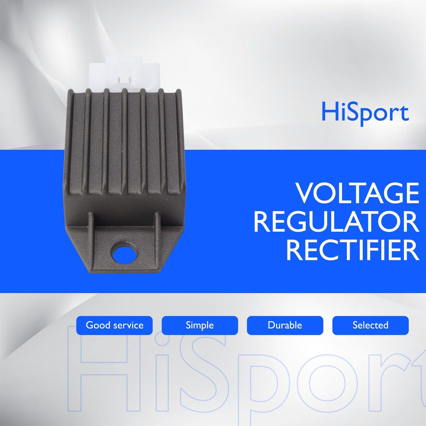 HiSport 4-Pin Voltage Regulator Rectifier - Compatible with Tao Tao 110cc ATA-110B ATA-110D ATA-110F 50cc ATM50 Pony50 VIP Thunder EVO Coolster 110cc 3050A 3050B