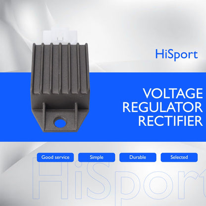 HiSport 4-Pin Voltage Regulator Rectifier - Compatible with Tao Tao 110cc ATA-110B ATA-110D ATA-110F 50cc ATM50 Pony50 VIP Thunder EVO Coolster 110cc 3050A 3050B