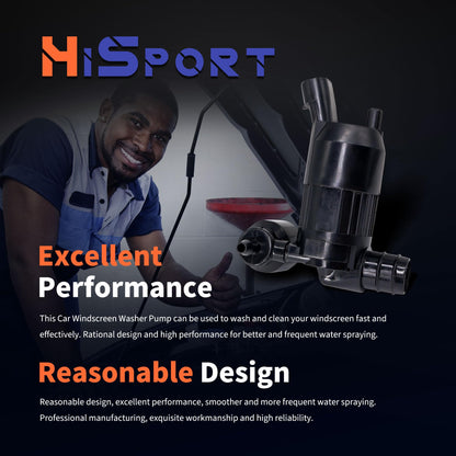 HiSport 28920-3JA0A Windshield Washer Pump - Compatible with Nissan Pathfinder 2013-2020 Compatible with Infiniti QX60 2014-2018 JX35 2013