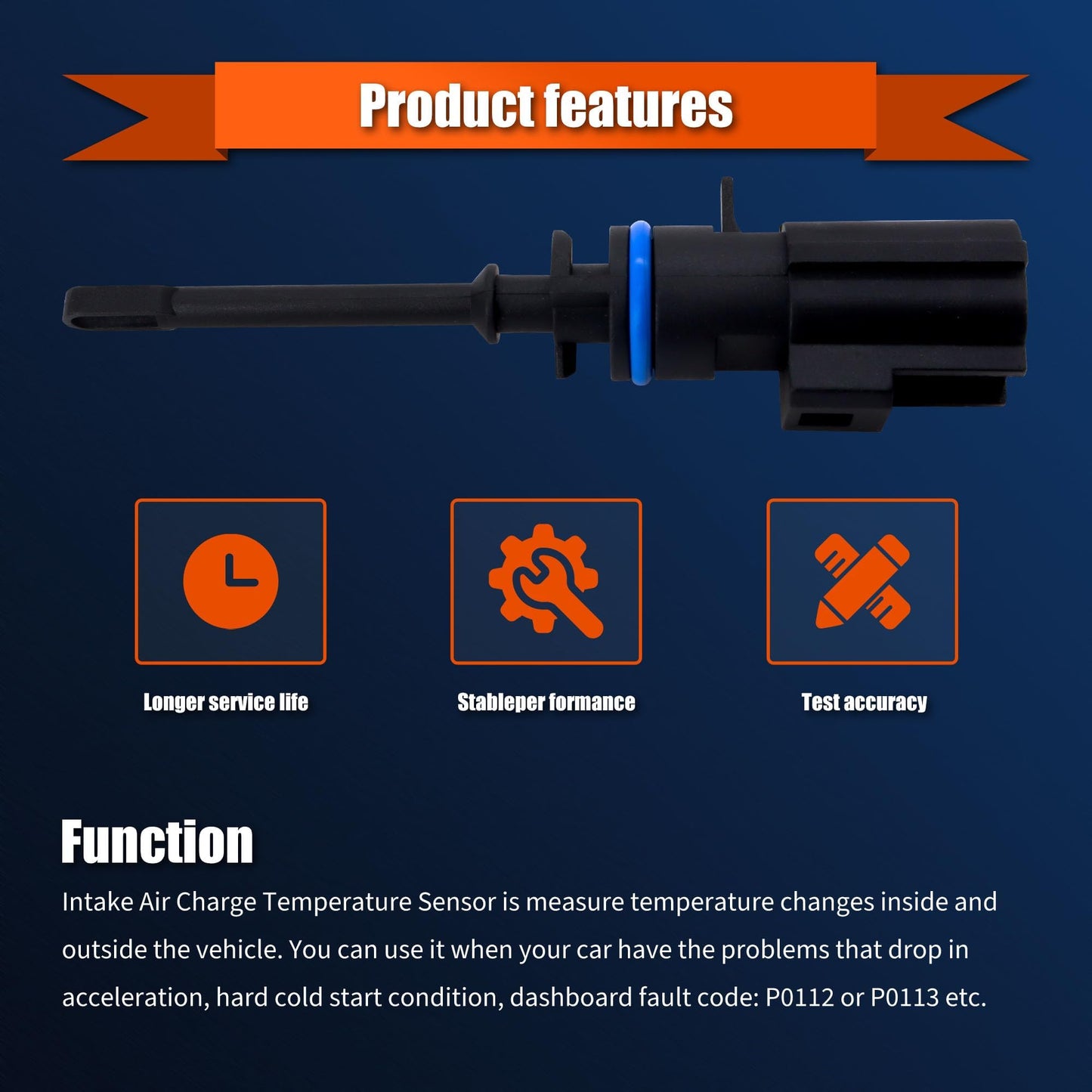 HiSport 5149279AC Air Charge Intake Temperature IAT Sensor Compatible with Chrysler 300 Dodge Challenger Dart Durango Fiat 500X Jeep Cherokee Compass Ram 1500 1500 Classic 2500 3500 ProMaster City