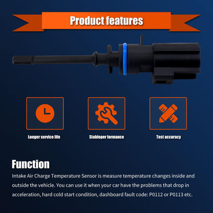 HiSport 5149279AC Air Charge Intake Temperature IAT Sensor Compatible with Chrysler 300 Dodge Challenger Dart Durango Fiat 500X Jeep Cherokee Compass Ram 1500 1500 Classic 2500 3500 ProMaster City