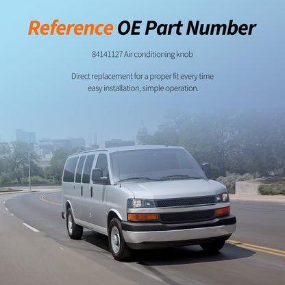 HiSport 3PCS 84141127 AC Temperature Control Knob Switch Button Compatible with Chevrolet Chevy Express 1500 2500 3500 4500, Cargo, Pasajeros, GMC Savana 2008 2009 2010 2011 2012 2013 2014 2015 2016