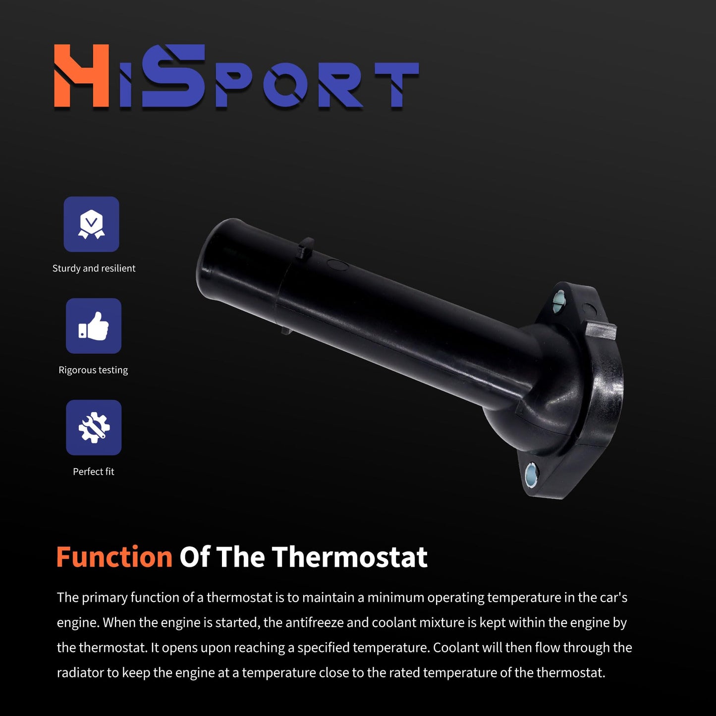 HiSport 16321-74050 Radiator Coolant Filler Water Inlet Thermostat Housing Compatible with Toyota Camry 1992-2001, Celica 1992-1999, Rav4 1996-2000, Solara 2000, 902-5000