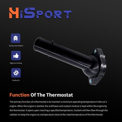 HiSport 16321-74050 Radiator Coolant Filler Water Inlet Thermostat Housing Compatible with Toyota Camry 1992-2001, Celica 1992-1999, Rav4 1996-2000, Solara 2000, 902-5000