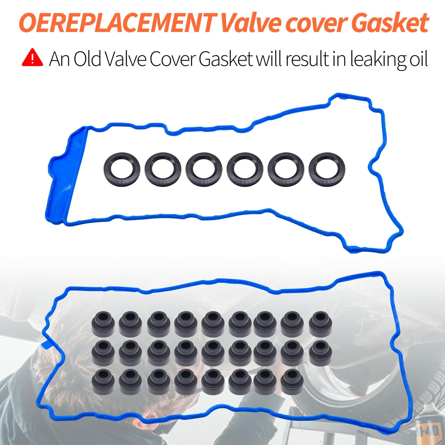 HiSport Engine Valve Cover Gasket Set - Compatible with Buick Allure Enclave Encore Lacrosse Cadillac ATS CTS SRX STS XTS GMC Acadia Canyon Terrain 1.4L 3.0L 3.6L 2008-2020 - Replace VS50808R