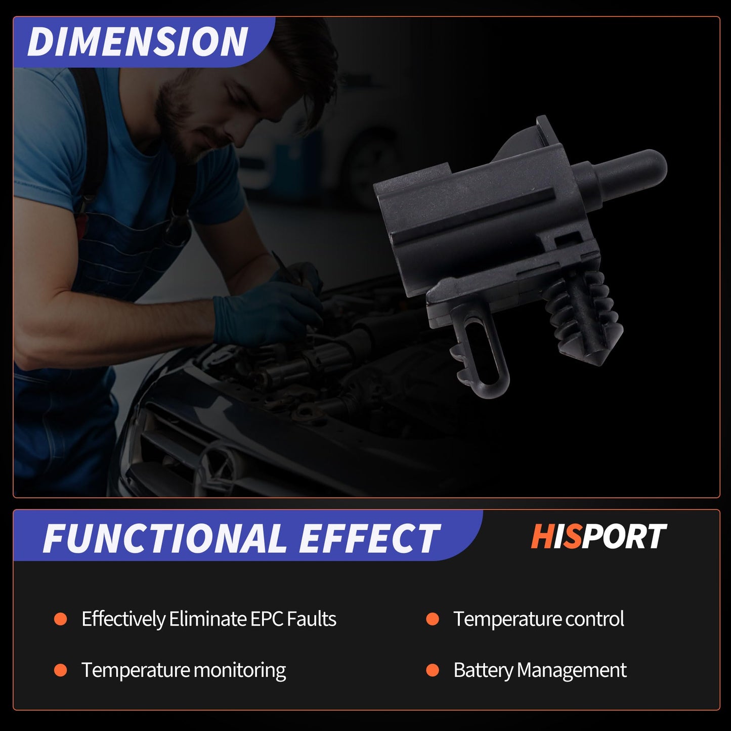 HiSport Car Ambient Air Temperature Sensor Compatible with Ford Edge 2011-2023 Escape 2013-2023 Explorer 2011-2015 F-150 2011-2019 Lincoln Continental 2017-2020 Replaces AU5Z-12A647-B AU5Z12A647B