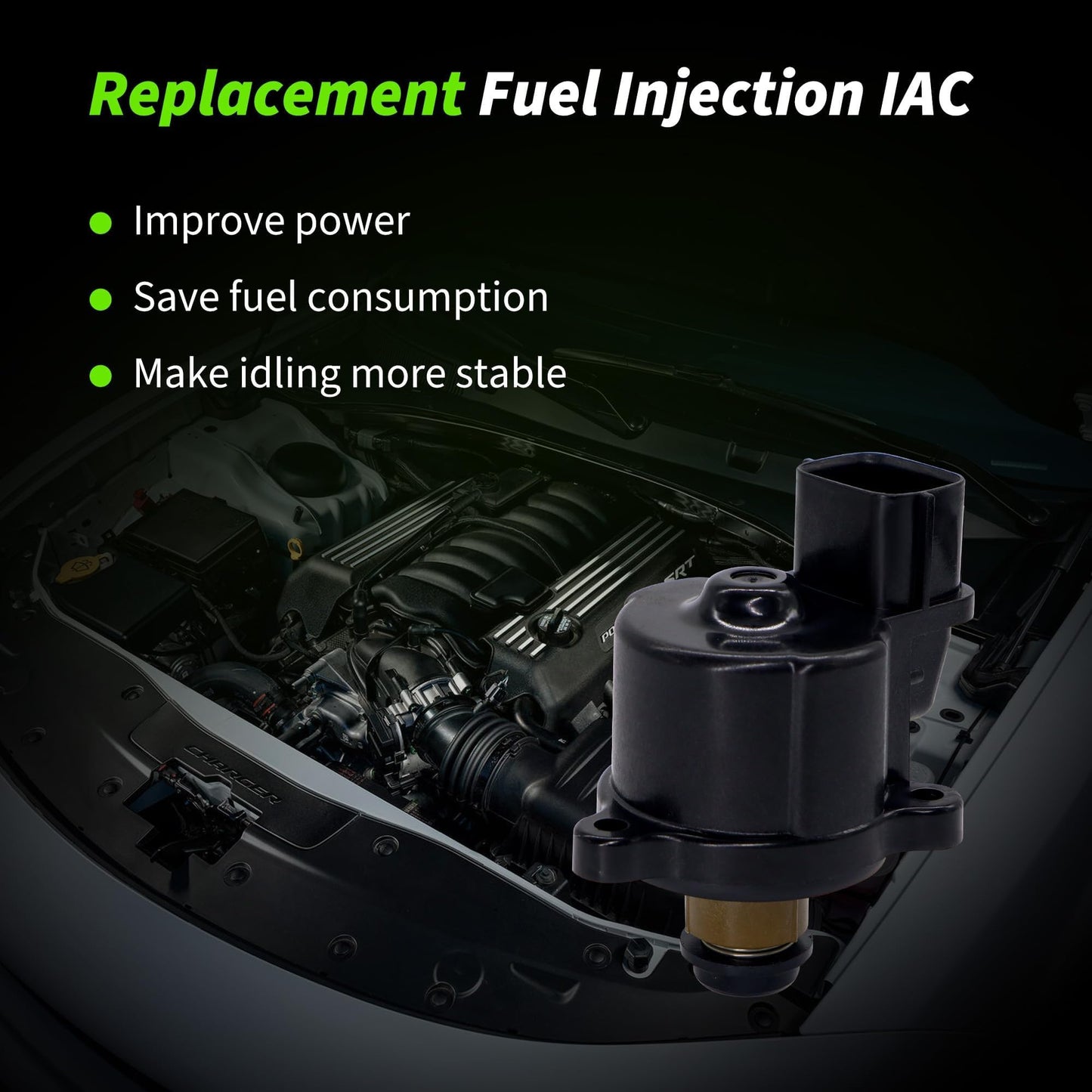 HiSport Fuel Injection Idle Air Control Valve - Compatible with Chrysler Sebring, Dodge Stratus, Mitsubishi Eclipse, Galant, Montero, Montero Sport Replaces MD628174