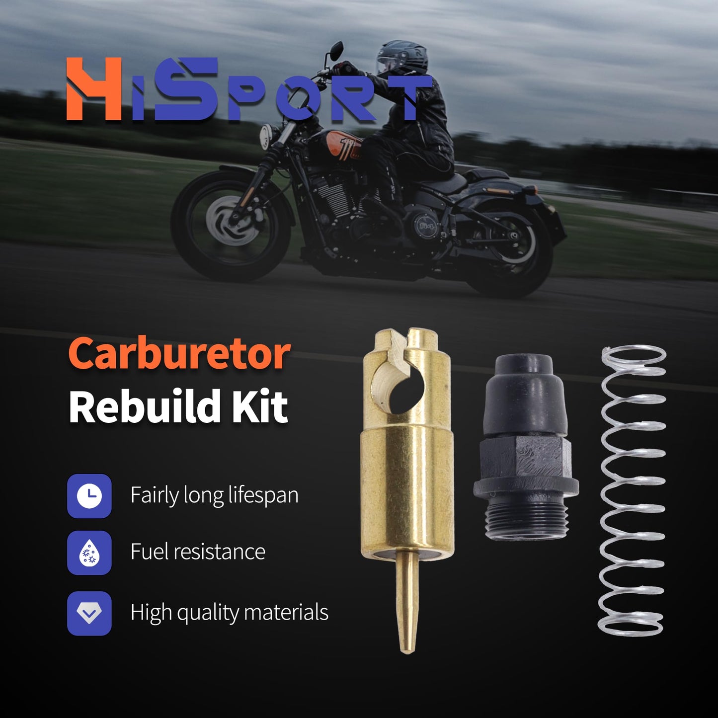 HiSport Carburetor Choke Starter Plunger Repair Kit - Compatible with Yamaha YFM350 YFM400 YFM660 YXR660 2004-2012