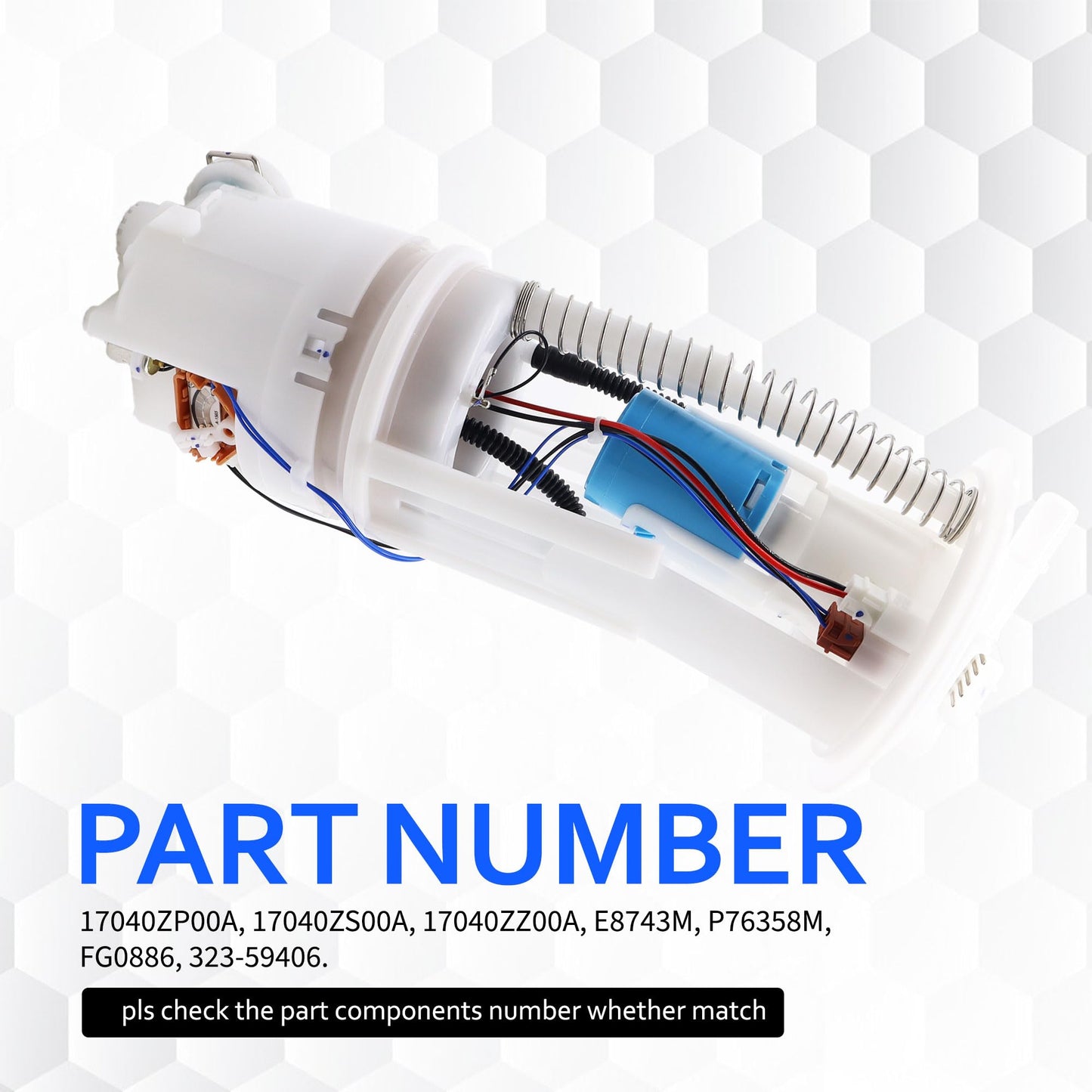 HiSport Electric Fuel Pump Module Assembly with Sending Unit Compatible with Nissan Frontier Pathfinder Xterra, Suzuki Equator Replacement for 17040ZP00A 17040ZS00A 17040ZZ00A 323-59406 E8743M