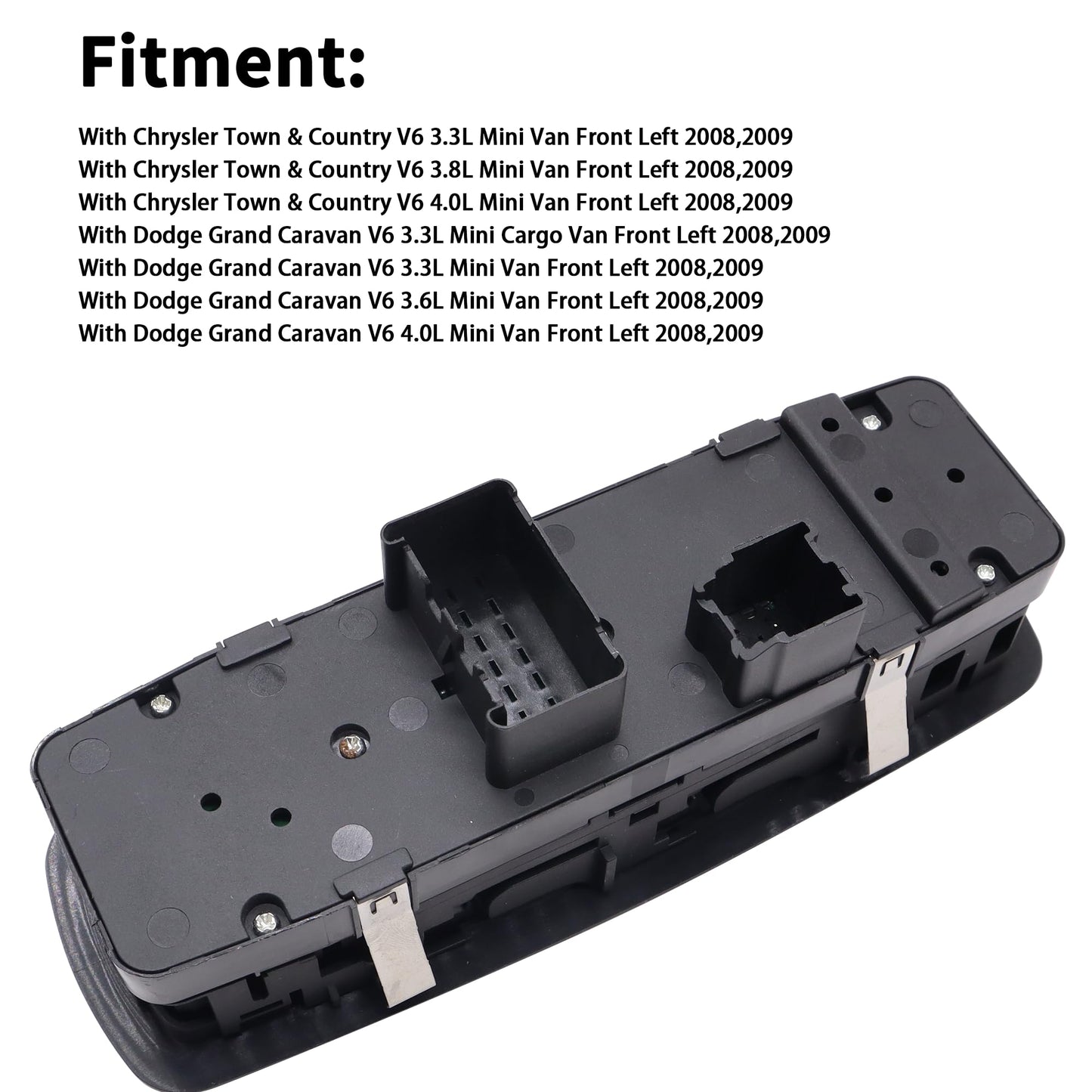 HiSport 4602535AG Master Power Window Switch Front Left Driver Side - Compatible with Chrysler Town & Country 2008 2009 Dodge Grand Caravan 2008 2009-3 PINS + 0 PIN