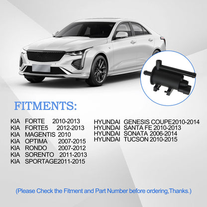 HiSport Vapor Canister Purge Solenoid 28910-25100 - Compatible with Hyundai Genesis Coupe Santa FE Sonata Tucson KIA Forte5 - replaces 911676 460096 2M1281 2283745