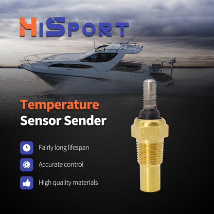 HiSport 3861997 Temperature Sensor Sender - Compatible with Volvo Penta 4 Cylinder V6 and V8 Gasoline Marine Engines - Replace 3862500 18-7513