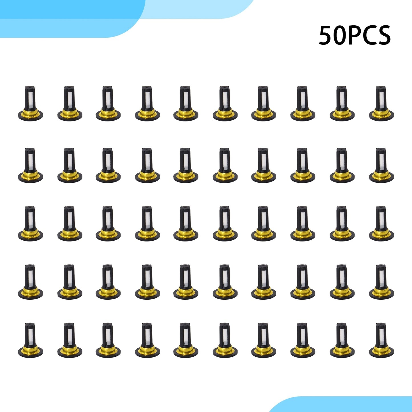 HiSport Fuel Injector Seal Kits Filter Baskets Repair Set CF-106A [10.5mm x 6mm x 13mm] Compatible with Honda[50 Set]