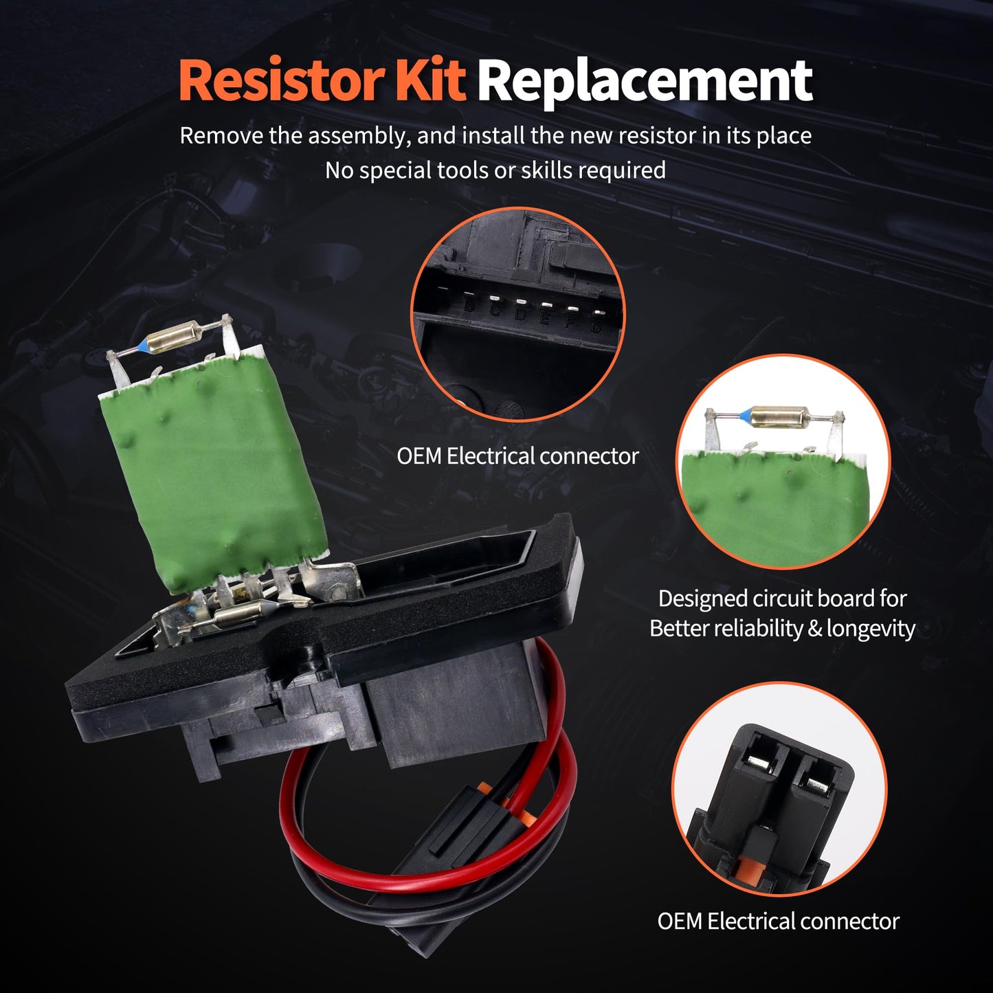 HiSport HVAC Fan Blower Motor Resistor 89019101 973-000 Compatible with Buick Century Rega & Chevy Corvette Impala Monte Venture & Olds Intrigue Silhouette & Pontiac Grand Prix Montana Trans Sport