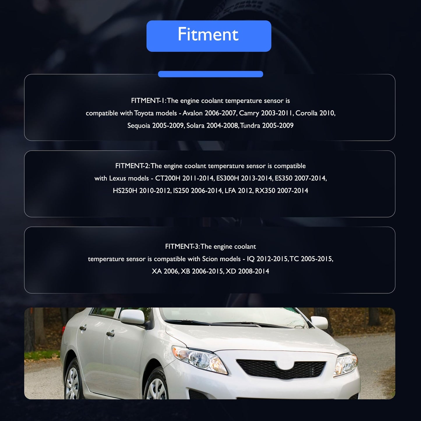 HiSport Engine Coolant Temperature Sensor - Compatible with Toyota Lexus Replaces 8942206010 8942233010 TX109