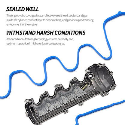 HiSport VS50664R Valve Cover Gasket Seal - Compatible with Ford F150 Expedition Explorer Mustang Lincoln Mark Navigator Mercury 4.6L 5.4L Engine - Replace VS50372 VCF330-C